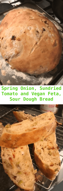 Spring Onion Sundried Tomato and Vegan Feta Sour Dough Bread